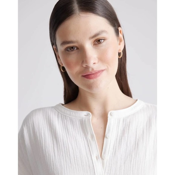 100% Organic Cotton Gauze Roll Sleeve Shirt Large - Picture 3 of 6